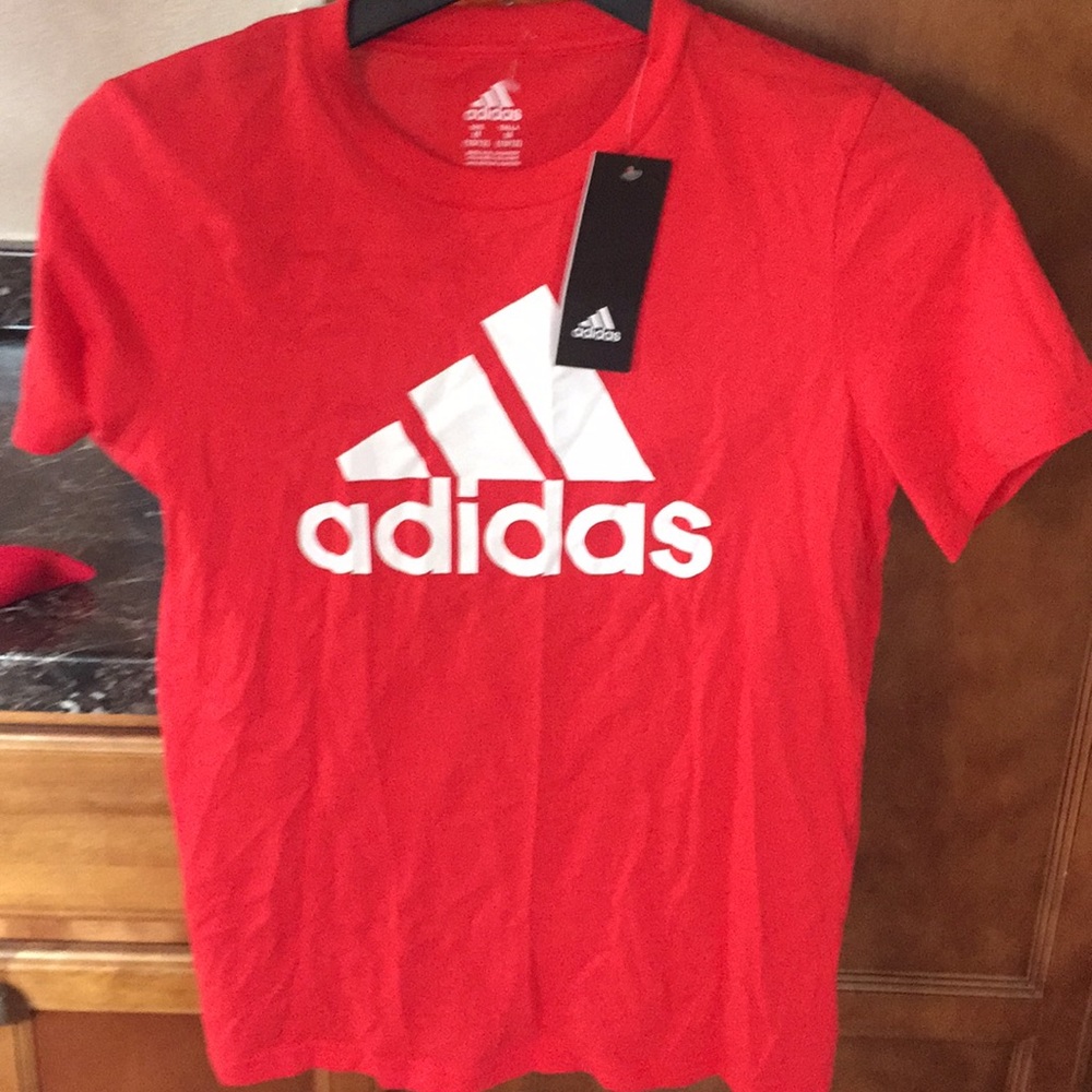 Red Adidas Athletic Tee   T-shirt or kids